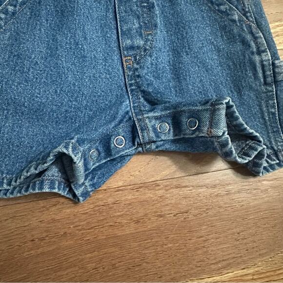 OshKosh B'gosh Infant Blue Denim Kids Overalls, Unisex, Vintage Look, Size 3-6m - Picture 3 of 12
